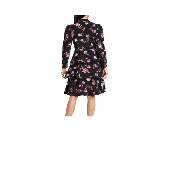 Who What Wear Floral Print A- Line Ruffle Frosted Dress - Picture 3 of 16